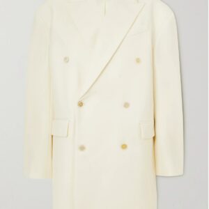 WARDROBE. NYC - Oversized Double-breasted Grain De Poudre Wool Coat - Off-white