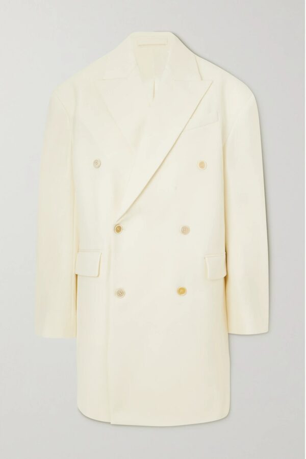 WARDROBE. NYC - Oversized Double-breasted Grain De Poudre Wool Coat - Off-white