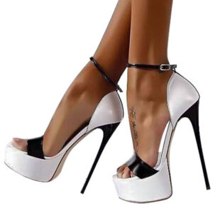 White Sexy Shoes Women Open Toe Platform Sky High Ankle Strap Sandal Shoes High Heel Sandals