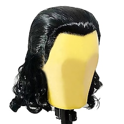 Wigs Long Curly Wig For Men Superhero Black Wavy Wig Cosplay Accessories Fancy Dress Party