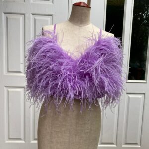 Winnie Lavender Feathers Top For Bachelorette Party, Cocktail Party Dress Women, Bridal Separates Top, Custom Top, Graduation