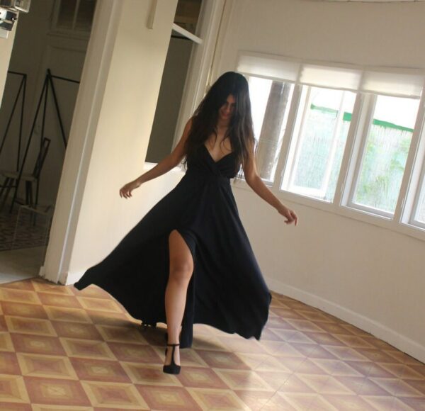 Women Dress, Party Dress, Maxi Evening Long Slit Bridesmaid Wrap Prom Navy Blue Dress