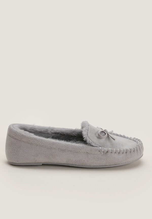 Women Grey Loafer Slippers