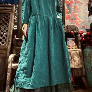 Women Linen Dress, Long Spring Loose Dress, Vintage Womens Dresses With Pockets, Party Dress