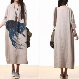 Women Long Linen Dress, Maxi Dress Summer, With Pockets, Plus Size Color Robe, Kaftan, Party Dresses