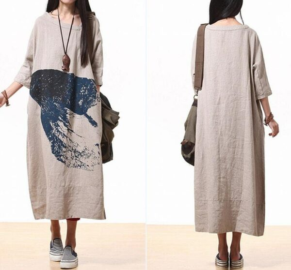 Women Long Linen Dress, Maxi Dress Summer, With Pockets, Plus Size Color Robe, Kaftan, Party Dresses