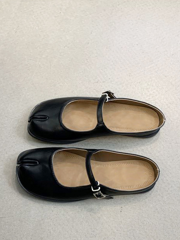 Women's Ballet Flats Black Fingers Design Slip On Flat Shoes