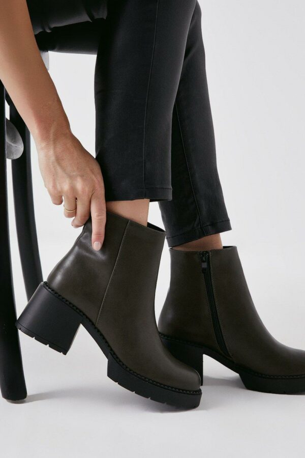 Womens Faith: Mallery Chunky Block Heel Ankle Boots