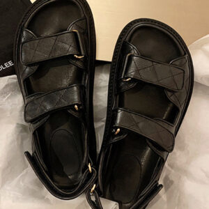 Women's Flat Sandals Black Open Toe Slip-On Sandal Shoes