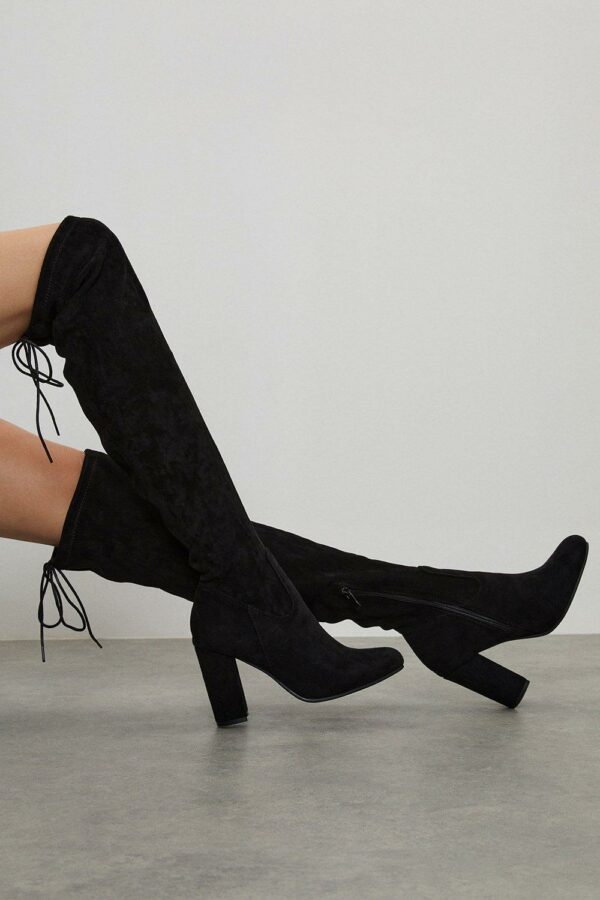 Womens Kels Block Heel Over The Knee Boots