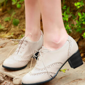 Women's Lace Up Brogues Block Heel