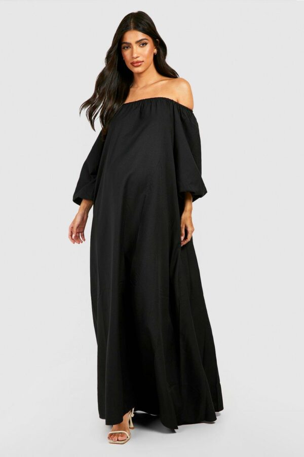 Womens Maternity Maxi Trapeze Dress - Black - 8, Black