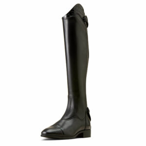 Women's Palisade Show Tall Riding Boots in Black Black Croc Print, B Medium Width, Slim Calf, Size 4, by Ariat