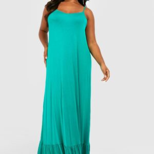 Womens Plus Jersey Swing Maxi Dress - Green - 20, Green