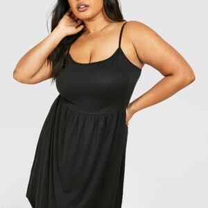 Womens Plus Strappy Sundress - Black - 22, Black