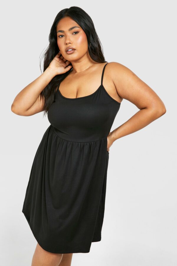 Womens Plus Strappy Sundress - Black - 22, Black