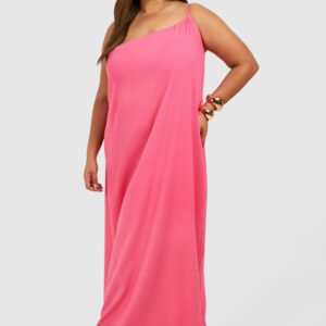 Womens Plus Textured Strappy Swing Maxi Dress - Pink - 18, Pink