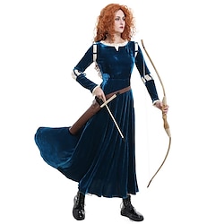 Women's Princess Brave Adult Cosplay Costume Medieval Viking Outfits Irish Dress Blouse Quiver 3 PCS LARP Party Carnival