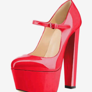 Women's Red High Heel Pumps Sexy Platform Sky High Mary Jane Shoes