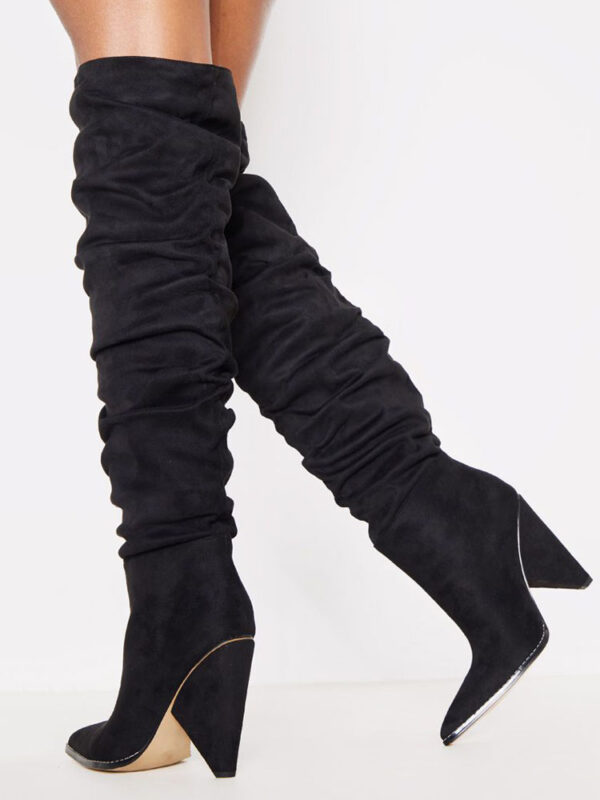 Women's Slouch Over the Knee Boots Cone Heel