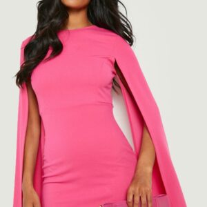 Womens Tall Cape Sleeve Midi Bodycon Dress - Pink - 10, Pink