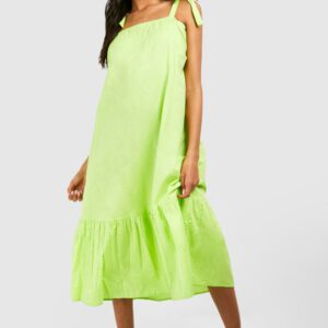 Womens Tall Halter Tiered Midaxi Dress - Green - 8, Green