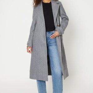 Womens Tall Longline Belted Coat