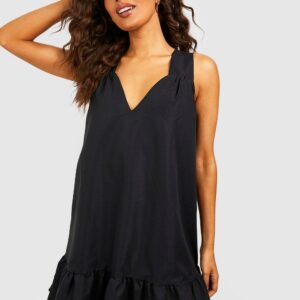 Womens Trapeze Mini Dress - Black - 8, Black