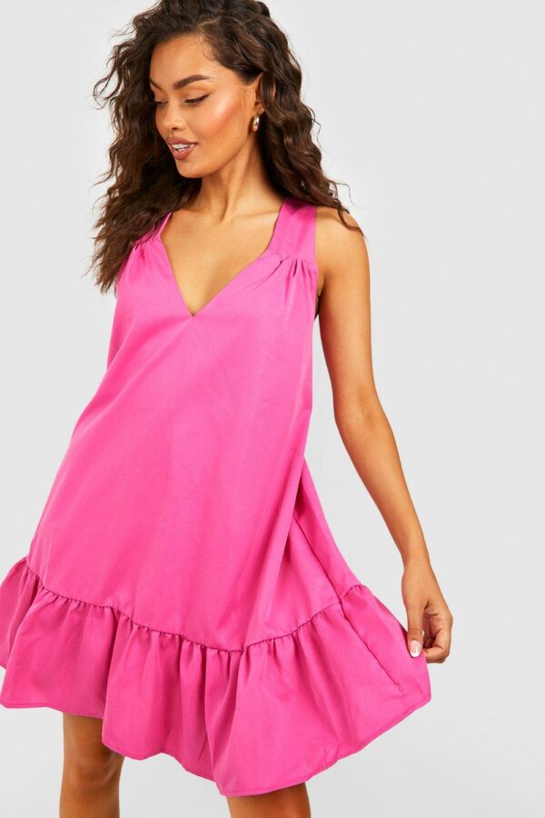 Womens Trapeze Mini Dress - Pink - 8, Pink