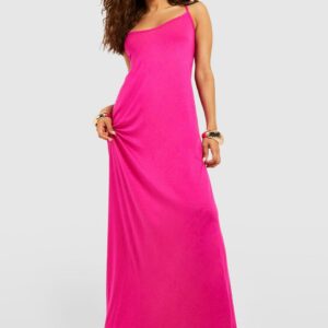 Womens Trapeze Strappy Maxi Dress - Pink - 8, Pink