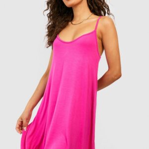 Womens Trapeze Strappy Mini Dress - Pink - 8, Pink