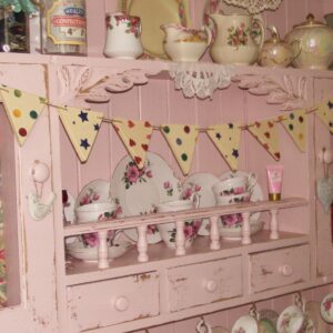 Wooden Bunting Emma Bridgewater Designs Unique Handcrafted Shabby Chic Garland Gift Dresser Display Wedding Party Fireplace Shelf Home Heart