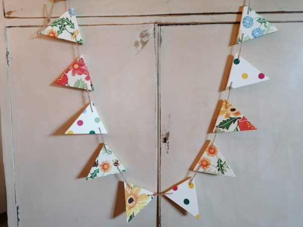 Wooden Bunting Garland Made Using Emma Bridgewater New Designs Vintage Tea Party Display Dresser Kitchen Home Shop Prop Gift Fireplace Shed