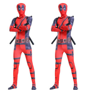 (XL) Adult Superhero Deadpool Costume Cosplay Bodysuit Fancy Dress Mask Party Set Halloween