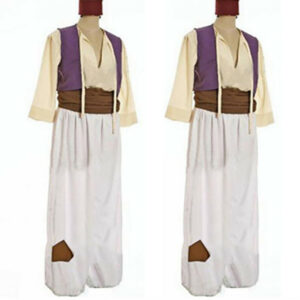 (XL) Mens Arabian Prince Aladdin Genie Fancy Dress Roleplay Adults Cosplay Halloween Party Show Costume Set