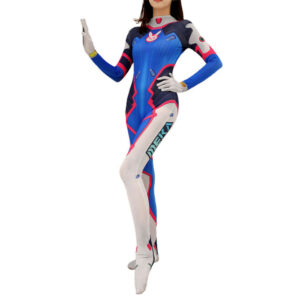 (XL) OW Overwatch Game DVA Cosplay Costume D.Va Jumpsuit Halloween Party Carnival Fancy Dress Bodysuit