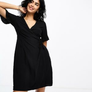 Y. A.S Elma mini wrap dress in black