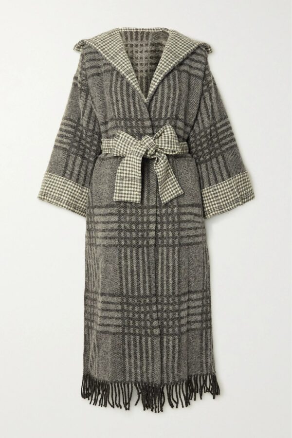 YOOX NET-A-PORTER FOR THE PRINCE'S FOUNDATION - + Net Sustain Belted Checked Wool Coat - Gray