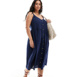 Yours linen midi sundress in navy