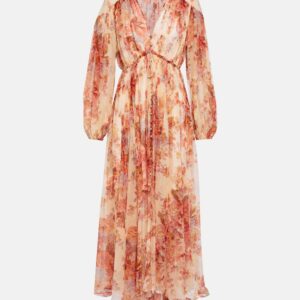 Zimmermann Devi pleated floral maxi dress