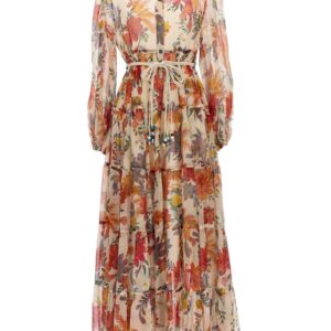 Zimmermann Ginger Floral Print Tiered Midi Dress