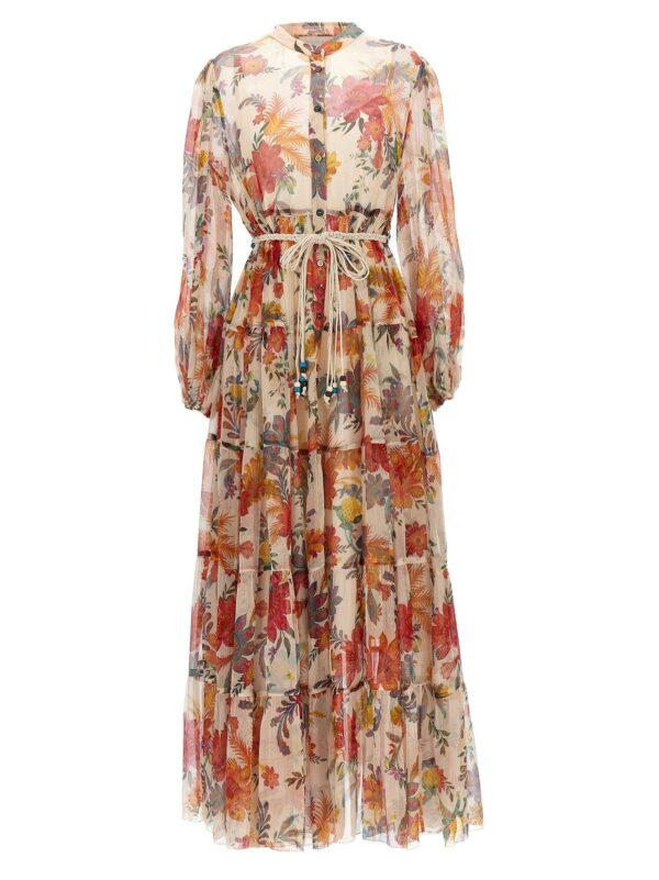 Zimmermann Ginger Floral Print Tiered Midi Dress