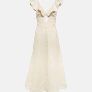 Zimmermann Halcyon Flutter linen midi dress