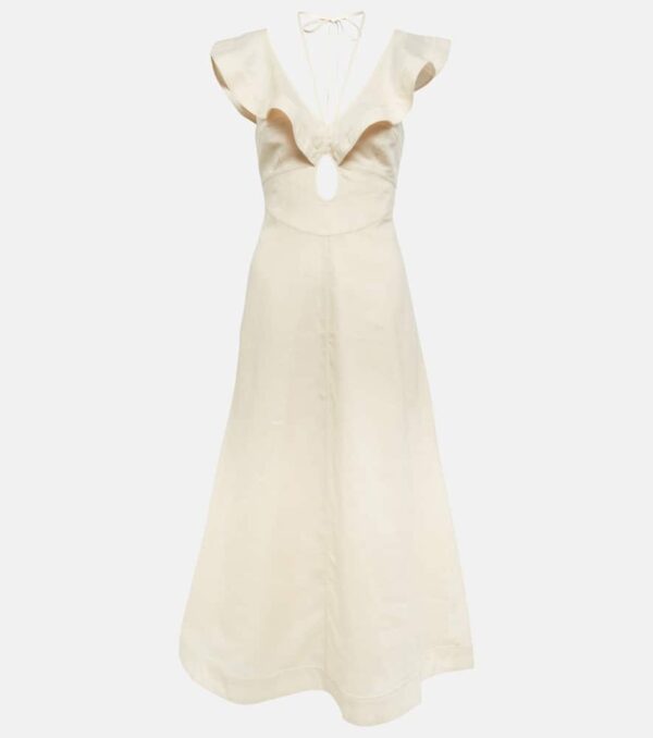 Zimmermann Halcyon Flutter linen midi dress