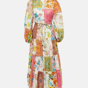 Zimmermann Halcyon patchwork cotton midi dress