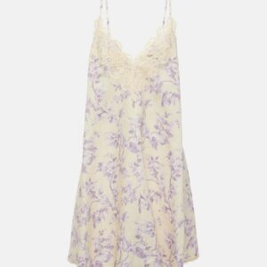 Zimmermann Halliday lace-trimmed floral linen slip dress