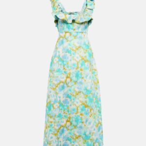 Zimmermann Hide Tide printed linen midi dress