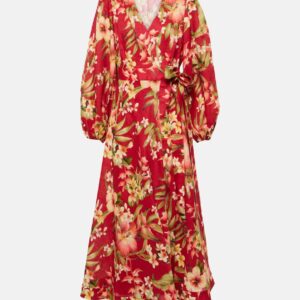 Zimmermann Lexi floral linen wrap dress