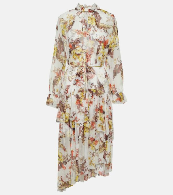 Zimmermann Matchmaker floral tiered midi dress