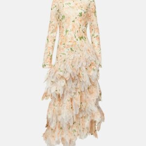 Zimmermann Natura silk and linen organza midi dress